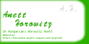 anett horowitz business card